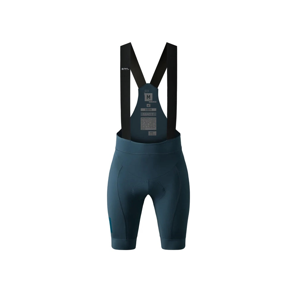 Gobik Matt 2.0 women's cycling bib shorts in dark teal with black straps