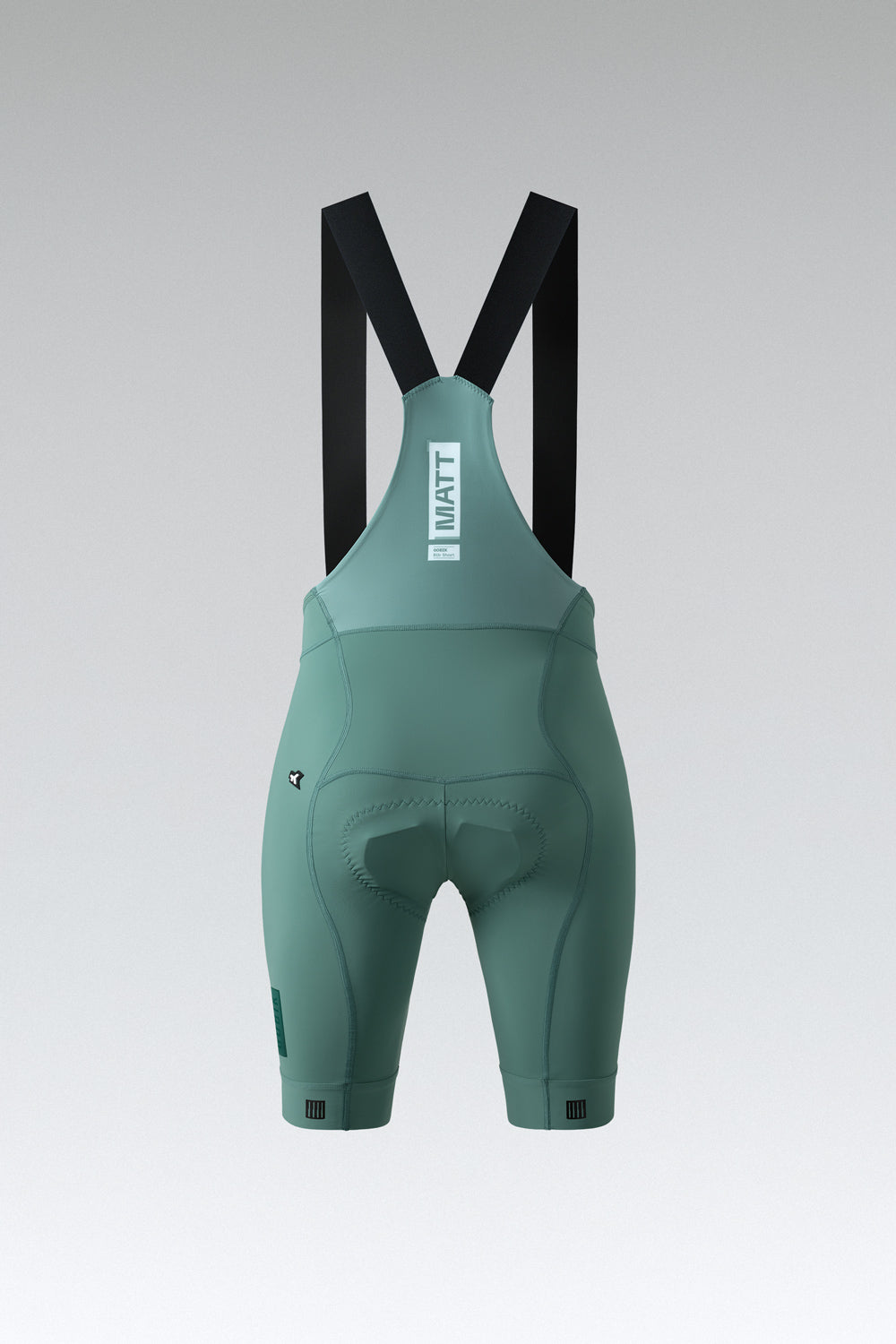Gobik Matt Women's Bibshort in sage green with black shoulder straps