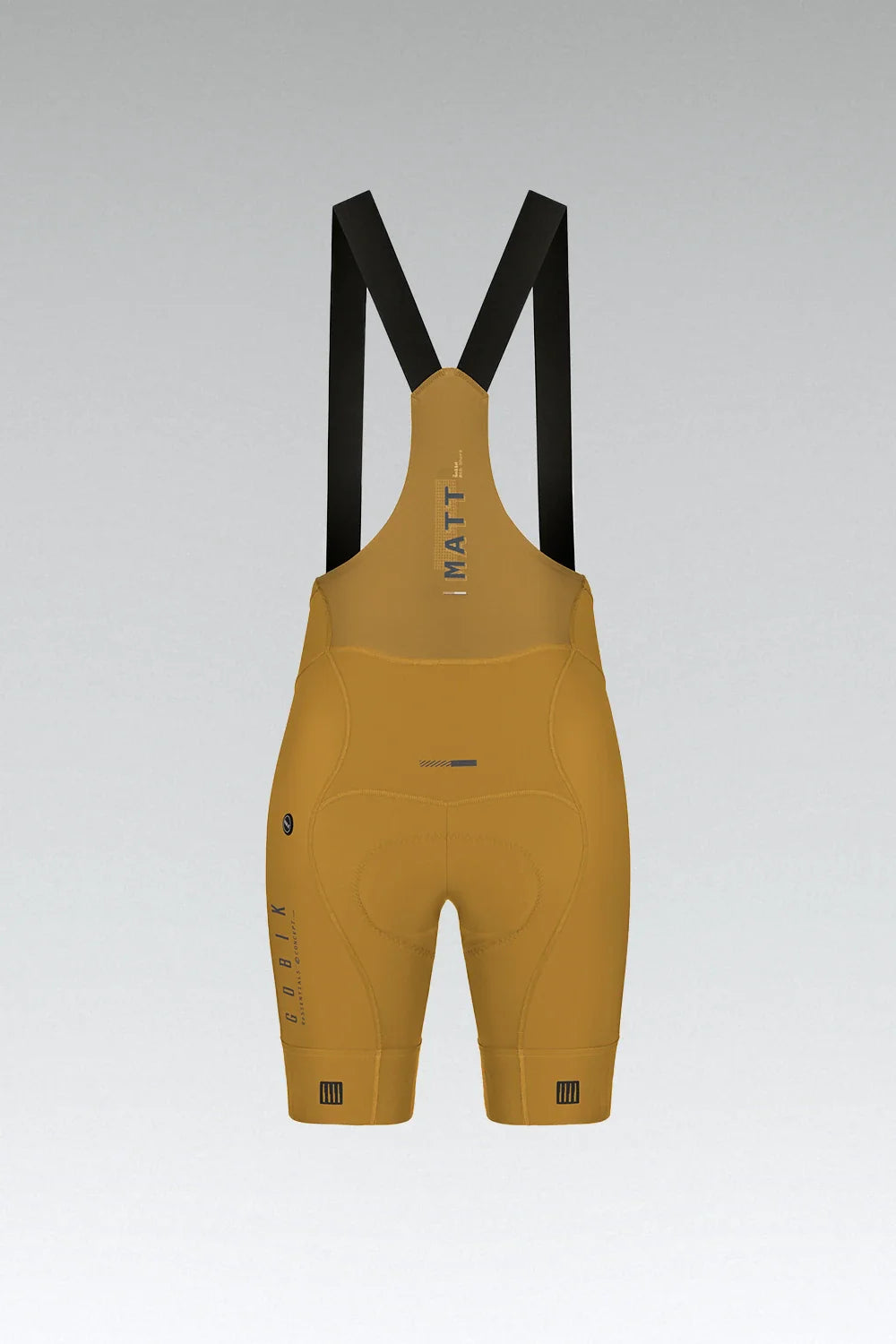 Gobik Matt Women's Bib Shorts in Turmeric Yellow with Black Shoulder Straps