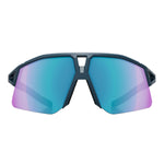 KOO HYPE cycling sunglasses with dark blue matt frame and turquoise mirror lenses