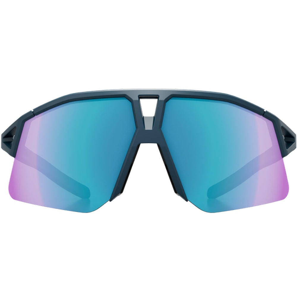 KOO HYPE sunglasses with dark blue matte frame and turquoise mirror lenses