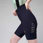 Gobik Matt Women's Bib Shorts in Ultrablue showing detailed side view with logo placement