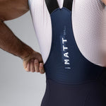 Gobik Matt Compact Men's Bibshort in Ultrablue showing side panel detail and MATT branding