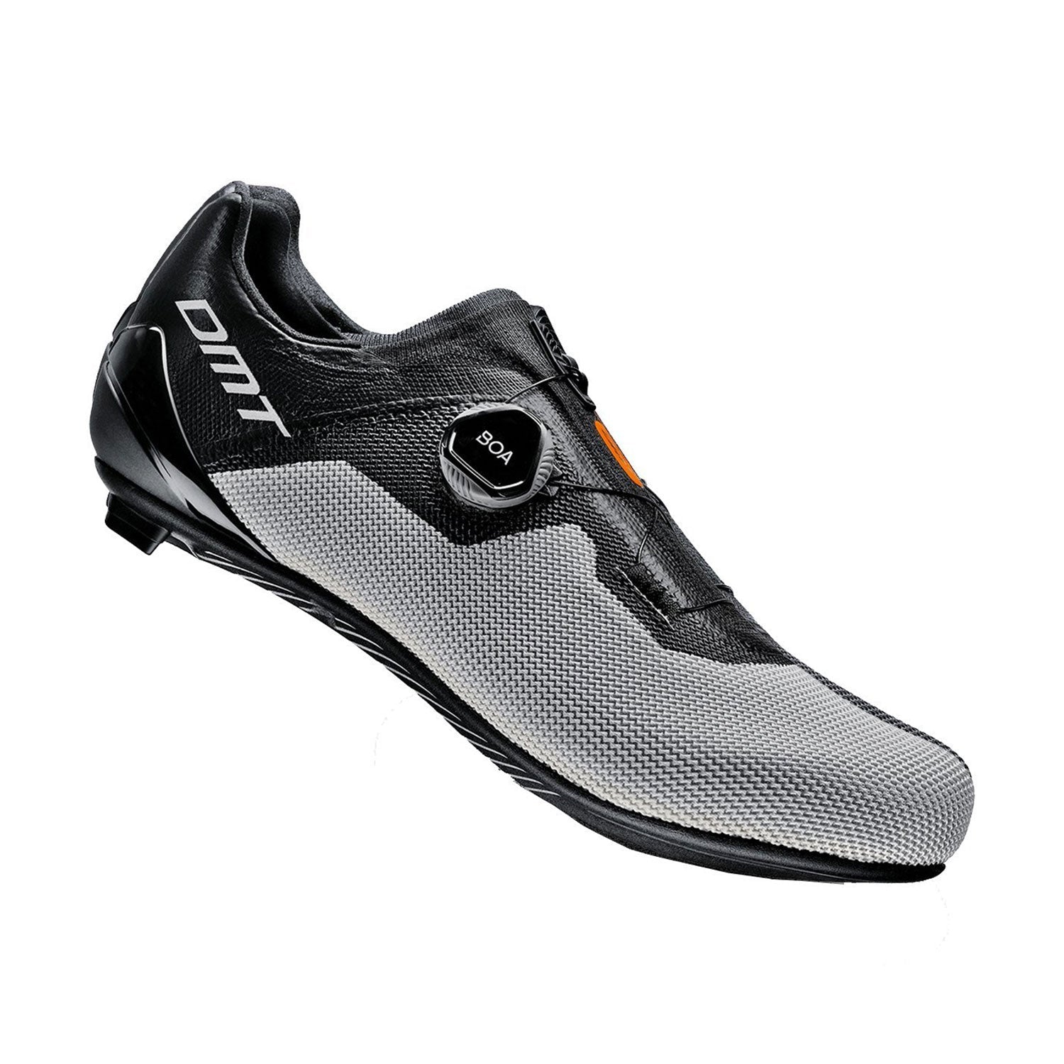 DMT KR4 road cycling shoes in black and silver with BOA closure system