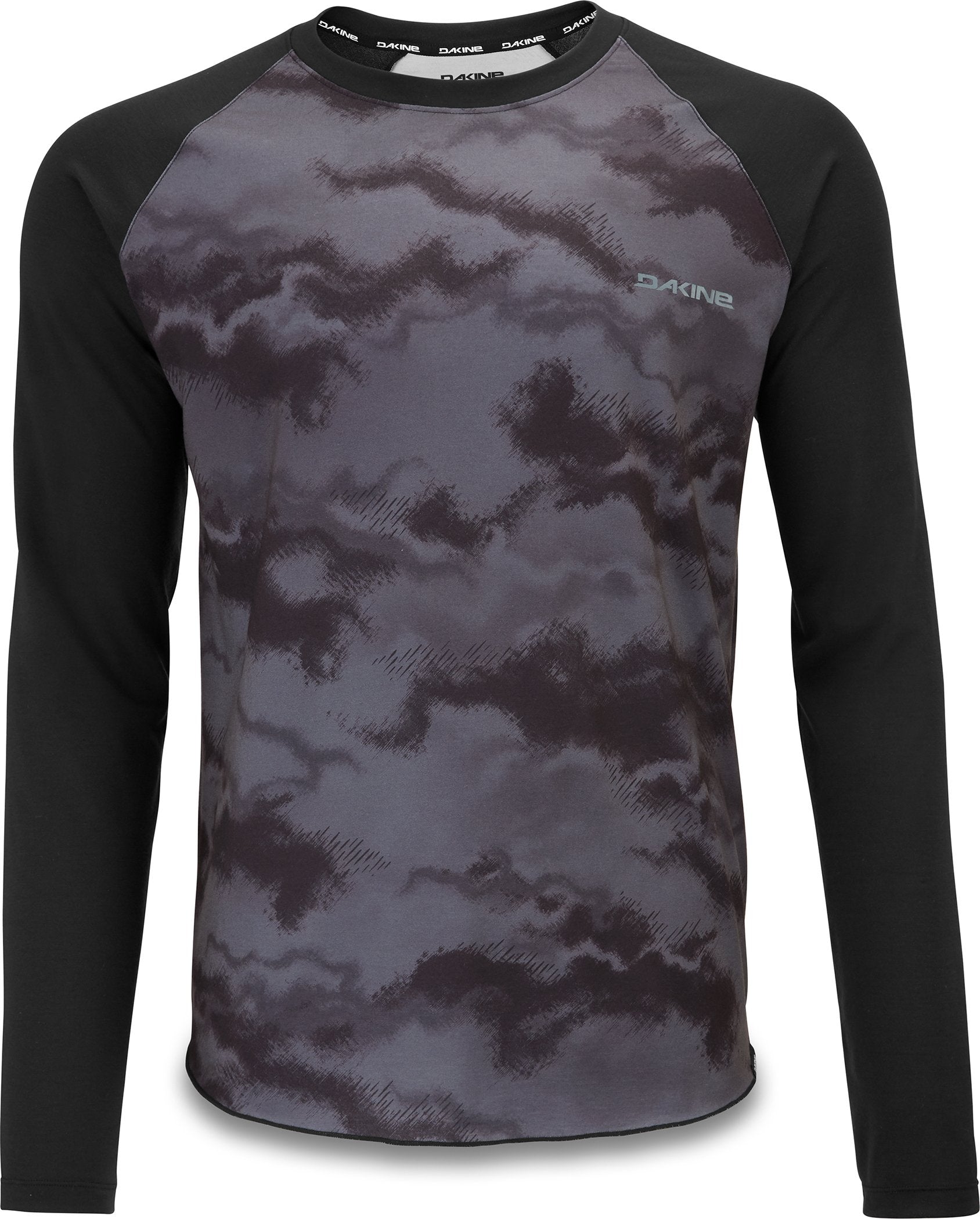 Dakine Dropout long sleeve jersey in dark ash camouflage with black raglan sleeves
