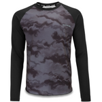 Dakine Dropout long sleeve jersey with dark ash camo print and black raglan sleeves