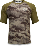 Dakine Dropout short sleeve jersey in Ashcroft Camo with olive sleeves