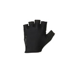 Black fingerless padded cycling glove with ALMSTHRE branding on clean white background