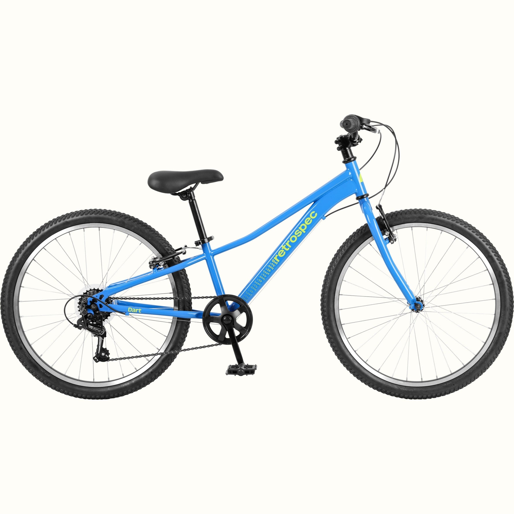 Retrospec Dart 24-inch blue kids mountain bike with 7-speed gearing for ages 8-11