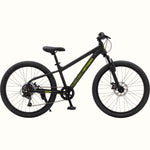 Retrospec Dart Plus 24-inch kids mountain bike matte black side profile on white background