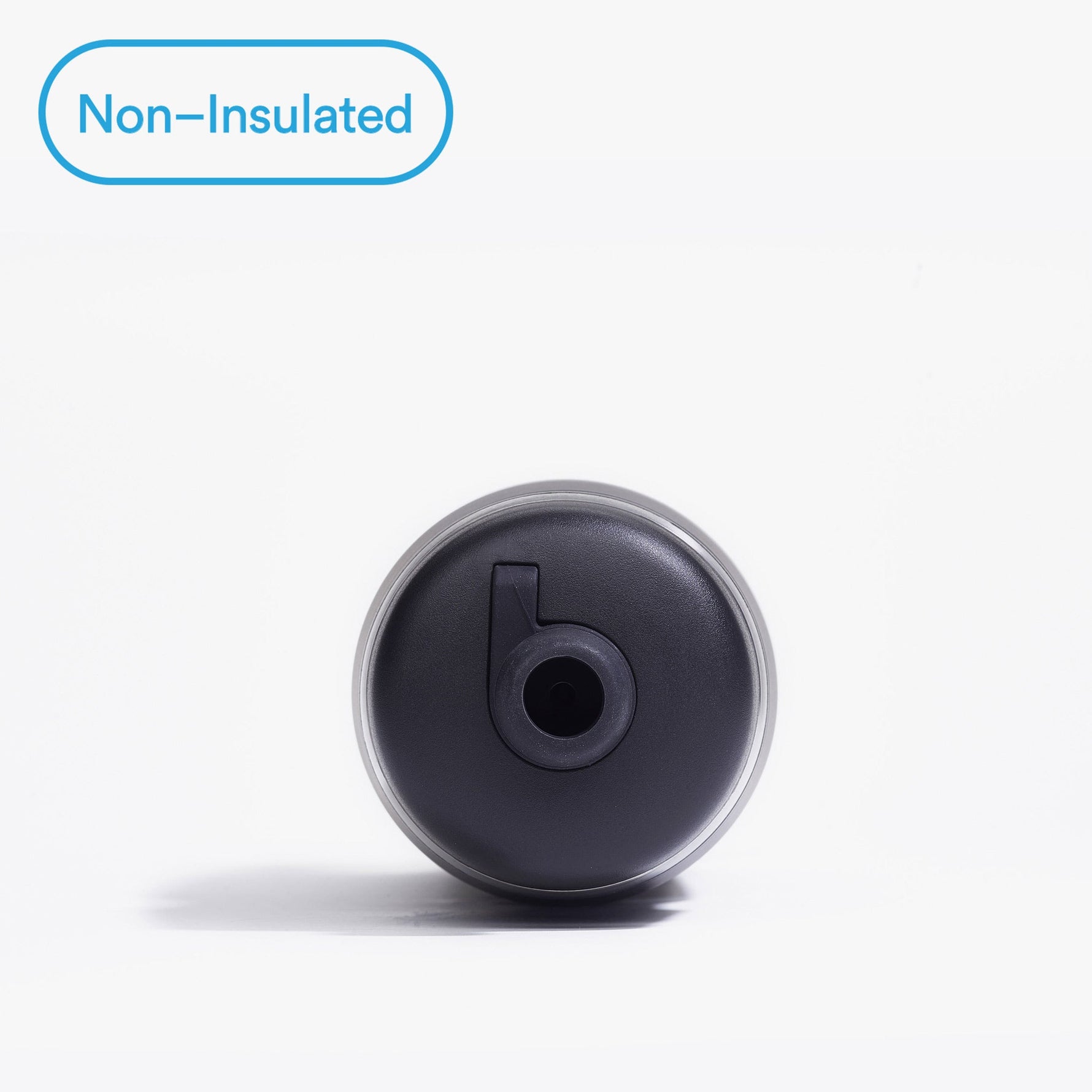 Bivo 25 oz Lightweight Bottle in Black, top-down view showing lid with drinking spout