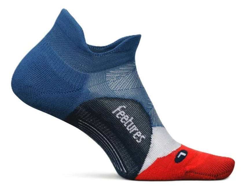 Feetures Elite Light Cushion Tab running sock in tech blue colorway