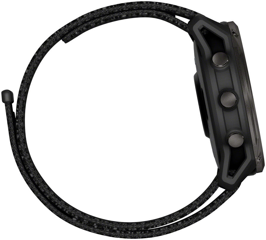 Garmin Enduro 3 smartwatch with black case and black textured silicone band