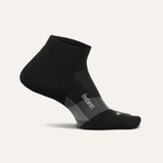 Feetures Elite Max Cushion low cut running sock in black with performance zones