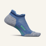 Feetures Elite Light Cushion Tab running sock in tech blue and gray