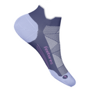 Feetures Elite Max Cushion Tab sock in purple lavender colorway with geometric pattern