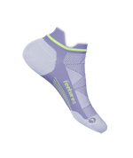 Feetures Elite Max Cushion Tab running sock in lavender purple with green accents