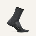 Feetures Trail Max Cushion Mini Crew sock in charcoal gray