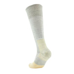 Thorlos over-calf hunting sock in grey with cushioned cream heel and toe