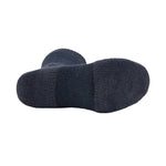 Bottom sole view of Thorlos dark grey over calf hunting sock showing knit texture