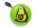 Electra bicycle bell in bright green featuring cute avocado character design