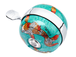 Electra bicycle bell in turquoise water color with decorative koi fish pattern