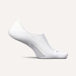 White Feetures Elite Light Cushion no-show sock with gray accents