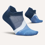 Feetures Elite Light Cushion Tab socks in blue gradient colorway