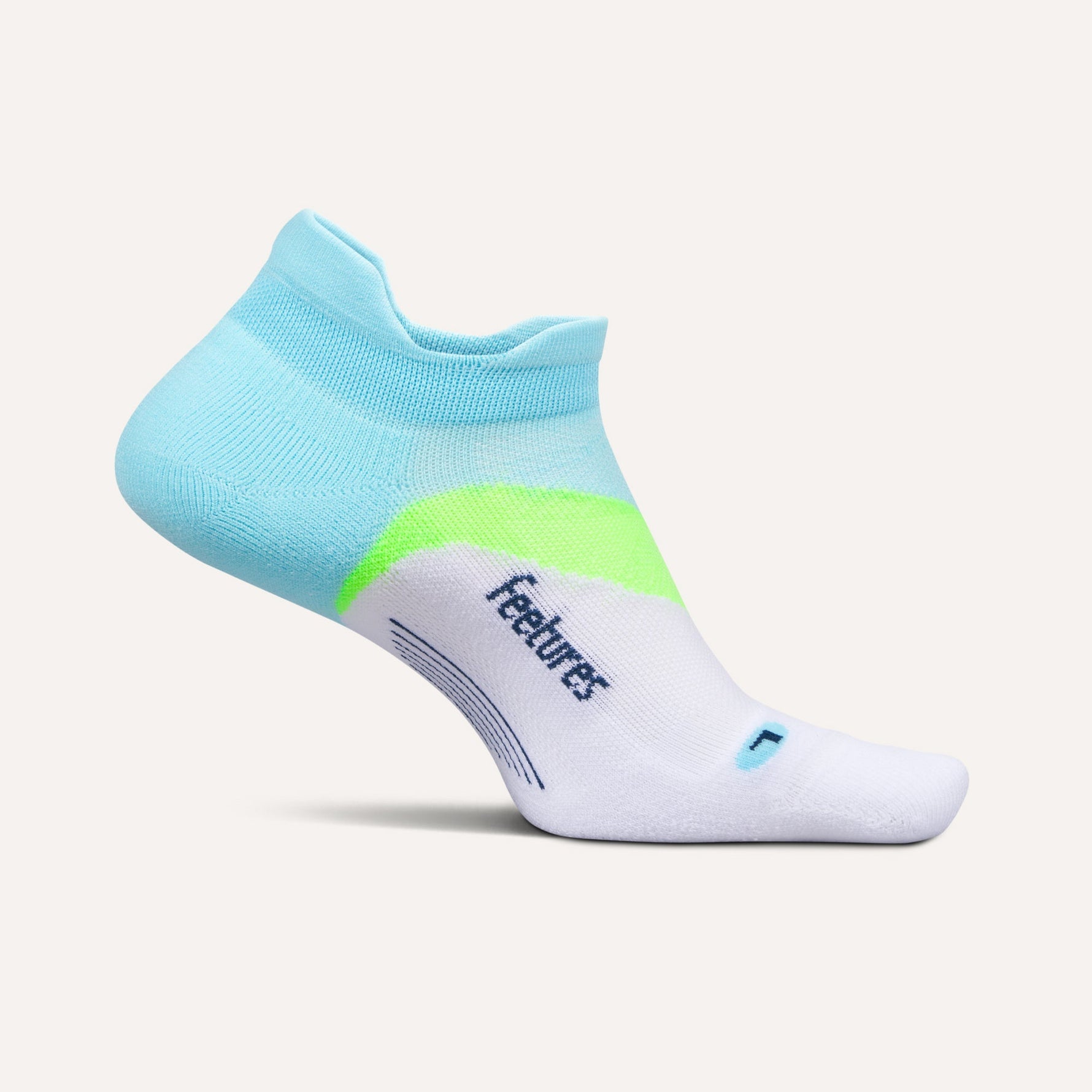 Feetures Elite Light Cushion Tab running sock in boost blue colorway