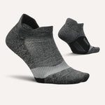 Feetures Elite Light Cushion Tab running socks in dark gray colorway