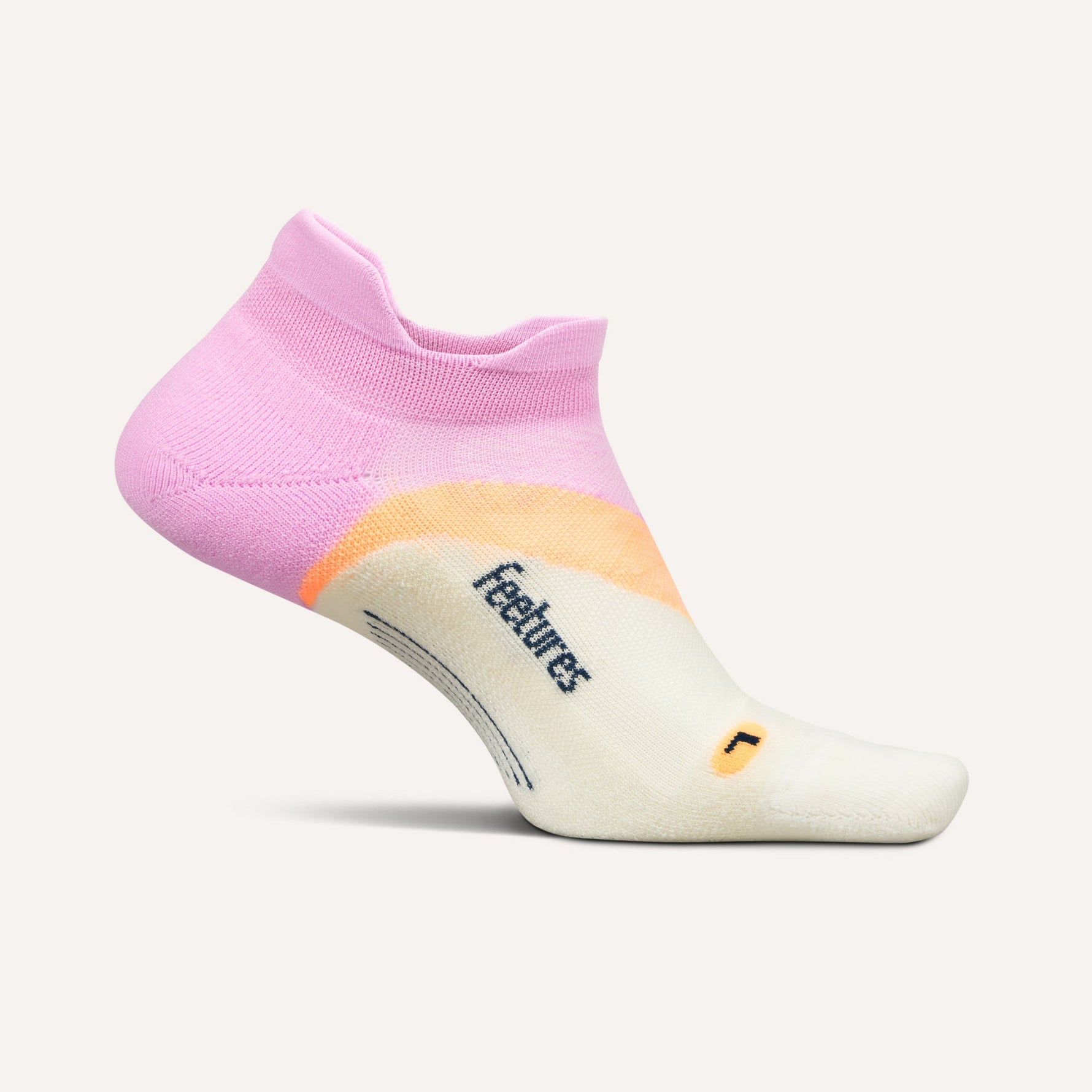 Feetures Elite Light Cushion Tab sock in Propulsion Pink with gradient design