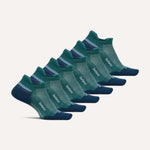 Feetures Elite Max Cushion Tab no-show socks in Stone Ivy teal green, 6-pack