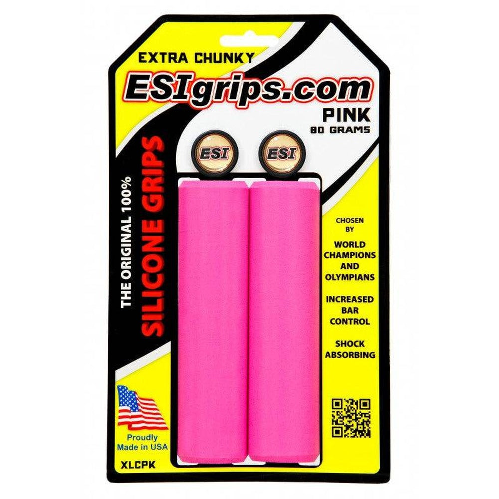 ESI Extra Chunky Silicone Grips in pink color on retail packaging