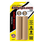 ESI Extra Chunky silicone bike grips in tan color with retail packaging