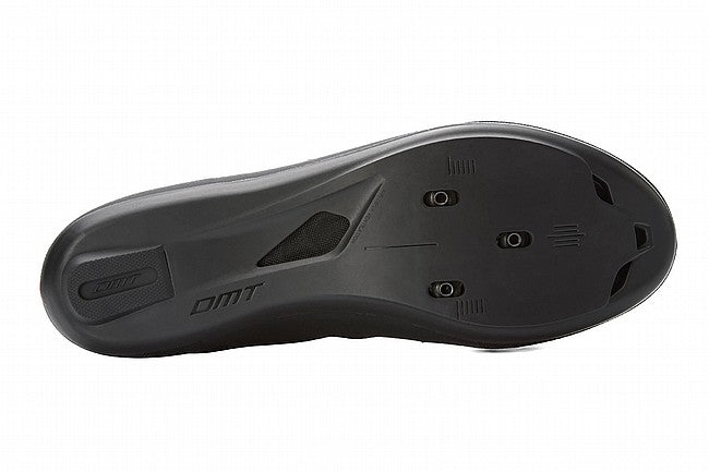 DMT KR4 Road Cycling Shoes in Black with Silver accents showing sole view