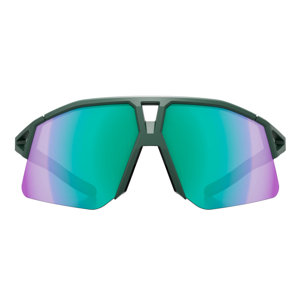 KOO HYPE sunglasses with forest green matte frame and green mirror lenses