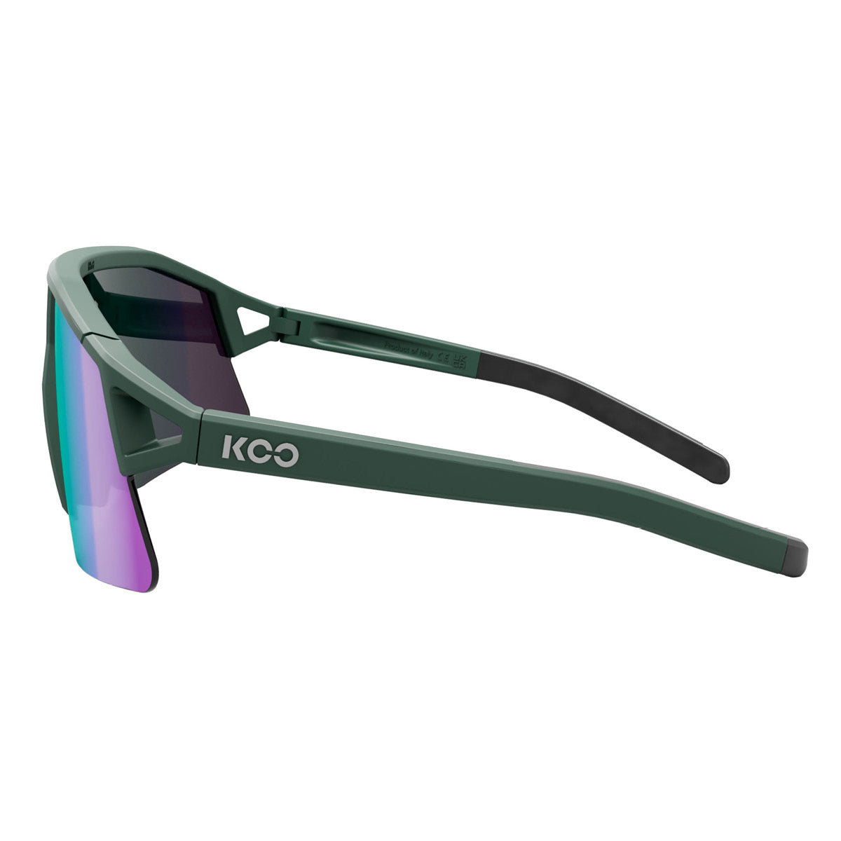 KOO HYPE sunglasses in forest green matte frame with green mirror lenses