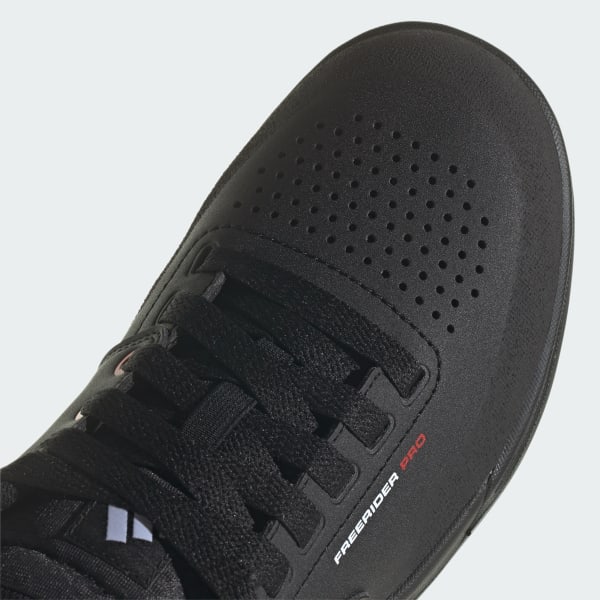 Close-up view of Five Ten Freerider Pro MTB shoe showing perforated toe box and lacing