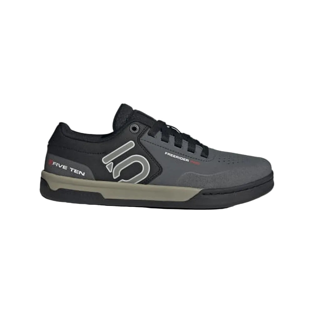 Five Ten Freerider Pro MTB shoes in grey and black colorway with beige midsole