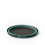 Sea To Summit Frontier UL Collapsible Bowl in dark gray with aqua blue rim