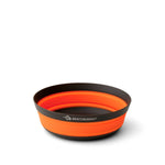 Sea To Summit orange collapsible silicone bowl with black rim on white background