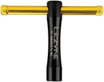 Lezyne T-Drive assembled tool with gold crossbar and black ergonomic handle, front view