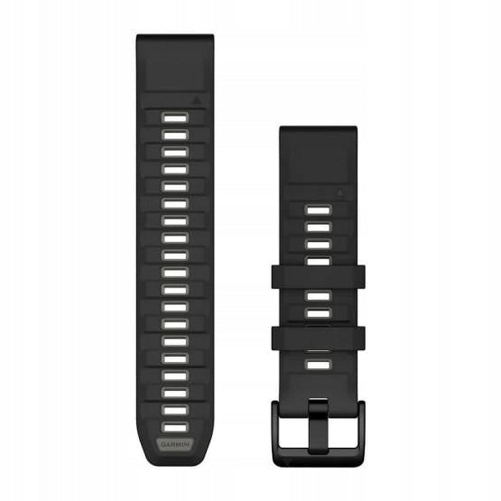 Garmin QuickFit 22 black silicone watch band with perforated design and buckle