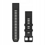 Garmin QuickFit 22 black silicone watch band with perforated design and buckle