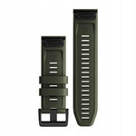 Garmin QuickFit 26 watch band in moss green silicone with black buckle