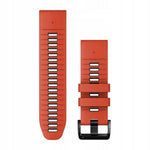 Garmin QuickFit 26mm flame red silicone watch band with black buckle