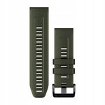 Garmin QuickFit 26mm moss green silicone watch band with black buckle