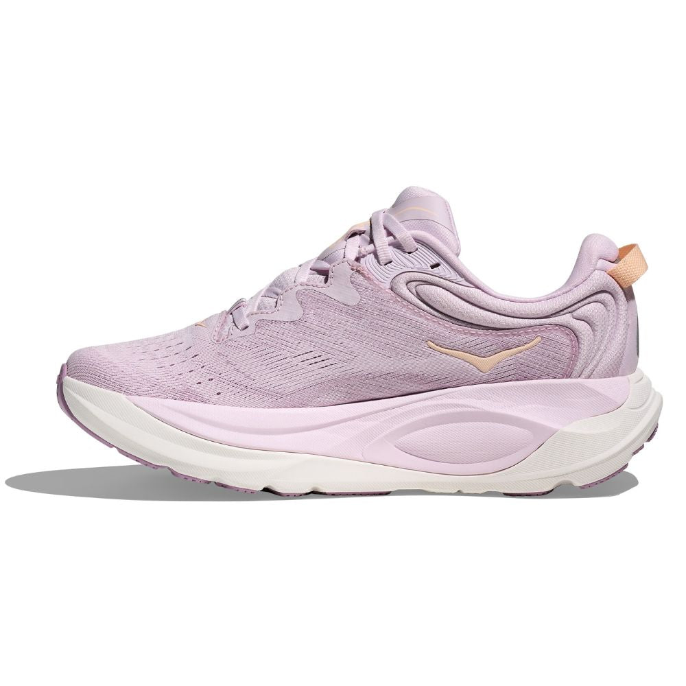Hoka Gaviota 6 women's running shoe in lilac cream colorway on white background