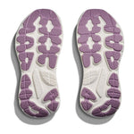 Bottom view of Hoka Gaviota 6 women's running shoe soles in lilac cream colorway