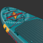 Retrospec Weekender Crew inflatable paddle board in teal with Grateful Dead skull graphic